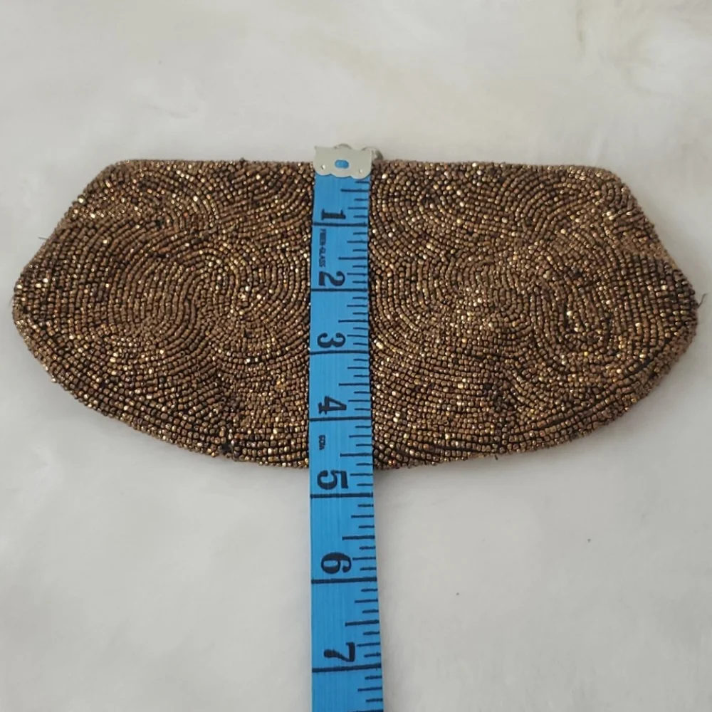 Vintage Walborg beaded brown purse bag